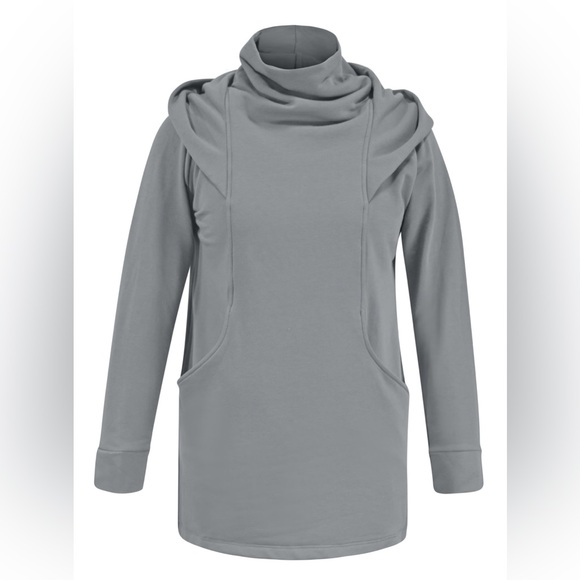 Kiya Tomlin Uptown Hoodie in Neutral Grey - Picture 1 of 9